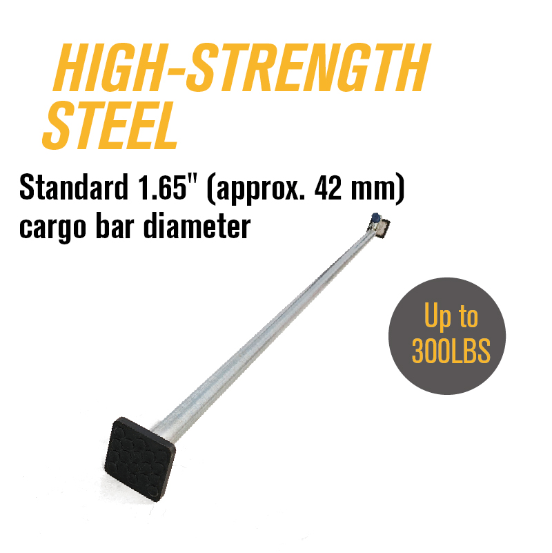 Our cargo bar features a weight capacity of 309 lbs/140 kg