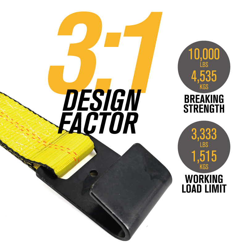 Tie-Down Strap with Flat Hooks