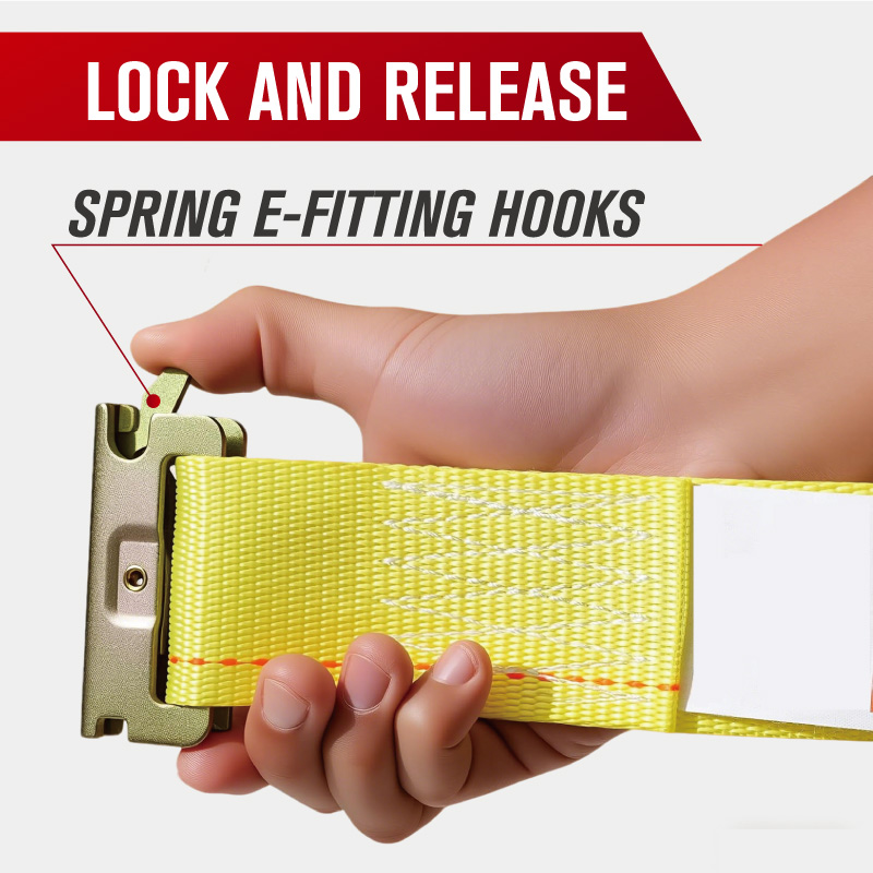 Ratchet Strap with Spring E-Fitting Hooks
